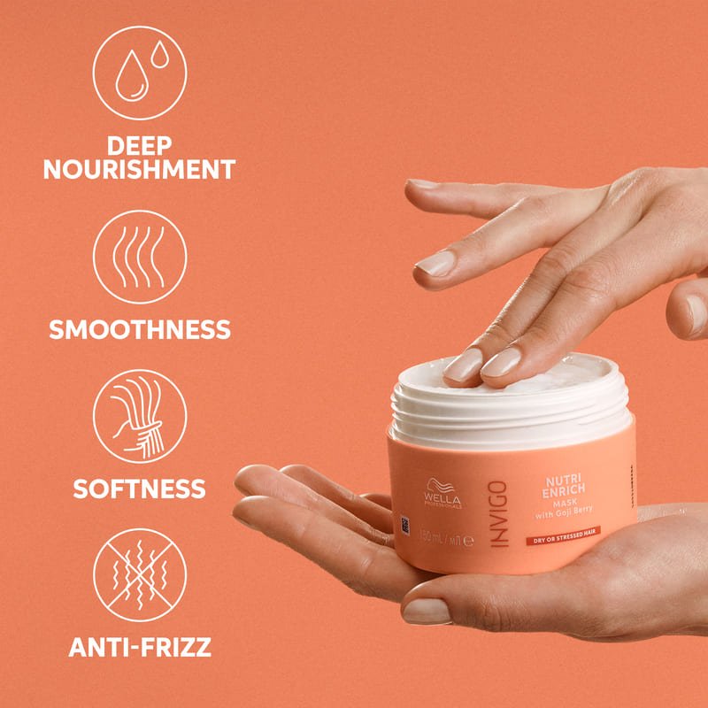 Wella Professionals | Invigo Nutri Enrich | Mask | anti-frizz hair mask | frizzy hair | dry hair | stressed hair | hair masks for dry stressed hair