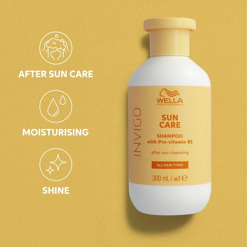 Wella Professionals | Invigo Sun Care | Shampoo | after sun hair care | moisturising shampoo | shiny hair | haircare for sun damaged hair