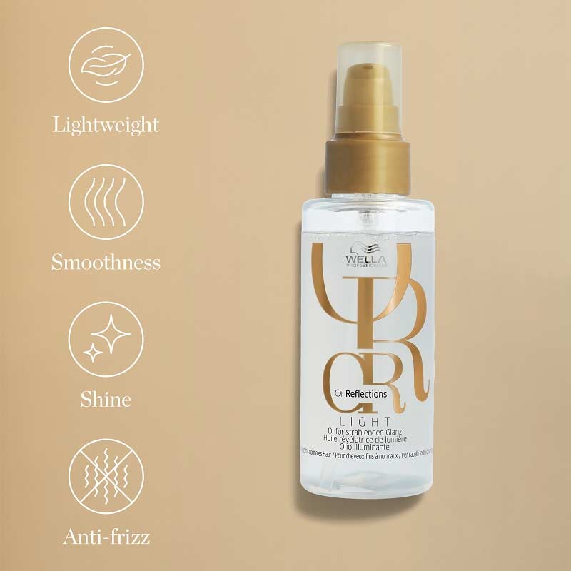 Wella Professionals | Oil Reflections | Light Luminous Reflective Oil | lightweight hair oil | smooth hair | shiny hair | anti-frizz hair oil 