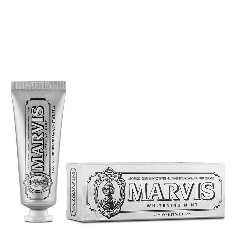  Marvis |  Whitening | Mint | Toothpaste | cleaning | whitening | lifts stains | freshens breath |  intense mint flavour | refreshing | strengthen | enamel | reduces tooth decay | oral health | Italian | whiter smile