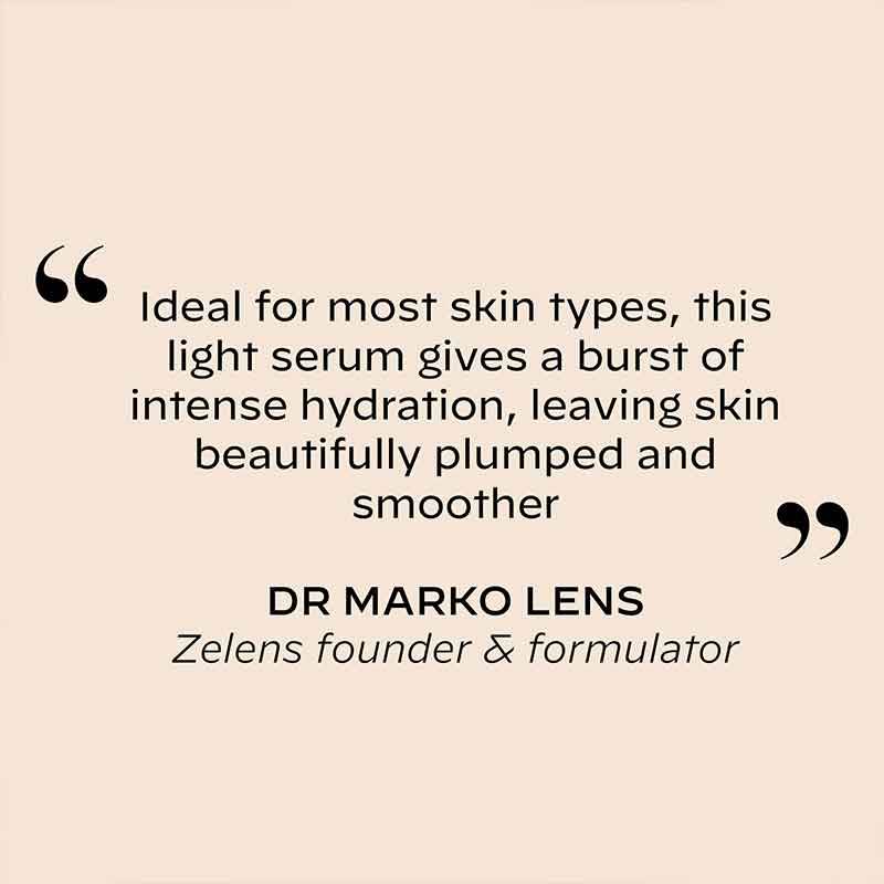 Zelens Hyaluron Intense Hydro-Plumping Serum Quote from Dr Marko Lens