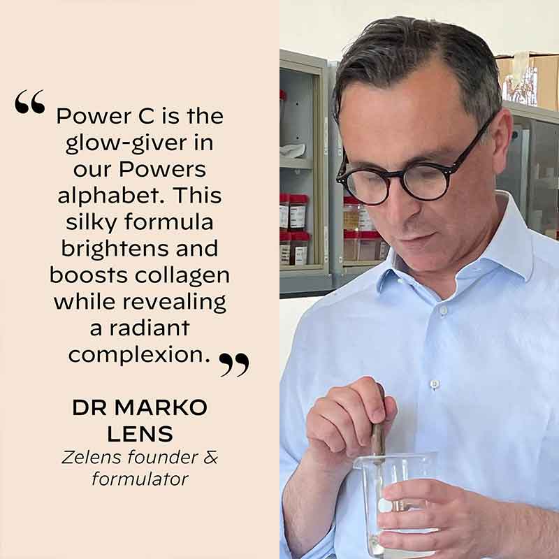 Zelens Power C Serum Quote from founder Dr Marko Lens