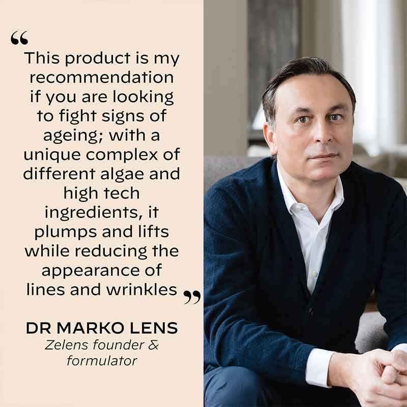Zelens Youth Intelligence Age-Defying Serum Quote from Dr Marko Lens