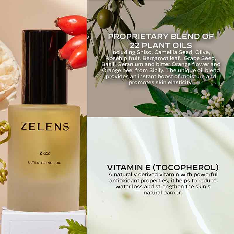 Zelens Z-22 Ultimate Face Oil Key Ingredients