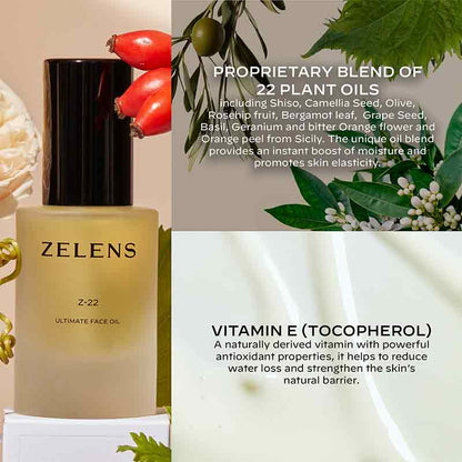 Zelens Z-22 Ultimate Face Oil Key Ingredients