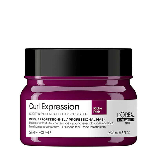 L'Oreal Professionnel Curl Expression Rich Mask for Curls & Coils | rich mask for hair | glycerin, urea h and hibiscus seed hair mask