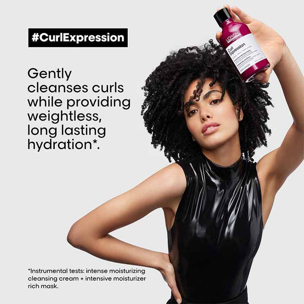 L'Oréal Professionnel Curl Expression Moisturising & Hydrating Shampoo for Curls & Coils | cleanse curls | weightless shampoo for hydration in fine curls