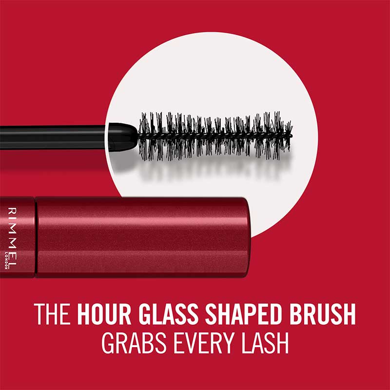 Rimmel London Volume Thrill Seeker Mascara | the hour glass shaped brush grabs every lash