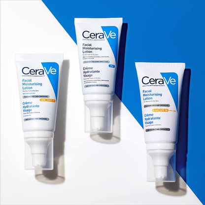 CeraVe Facial Moisturising Lotion AM SPF50 | lightweight moisturiser with UVA/UVB protection | 3 essential ceramides moisturiser