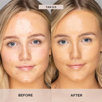 Sculpted By Aimee Connolly Satin Silk Longwear Foundation | makeup | skin | face | base | foundation | medium - high coverage | comfortable | 8+ hours | flawless | weightless | smooth | even | complexion | skin-loving ingredients | hydrating formula | tan | 5.0 