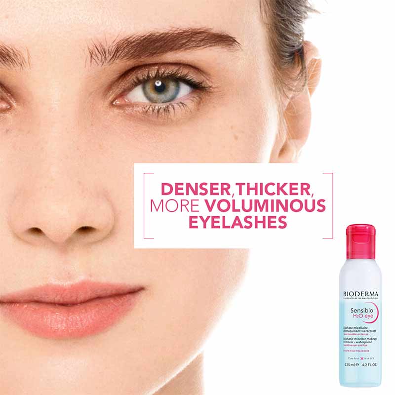 Bioderma H2O Eye Makeup Remover | thicker volminuous lashes