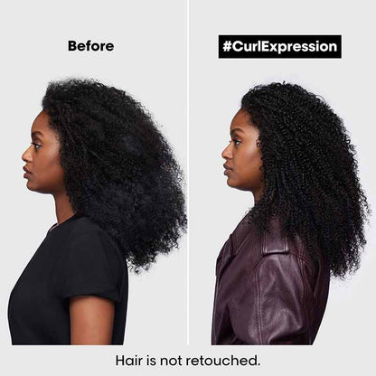 L'Oreal Professionnel Curl Expression Drying Accelerator Spray | before and after using curly hair products