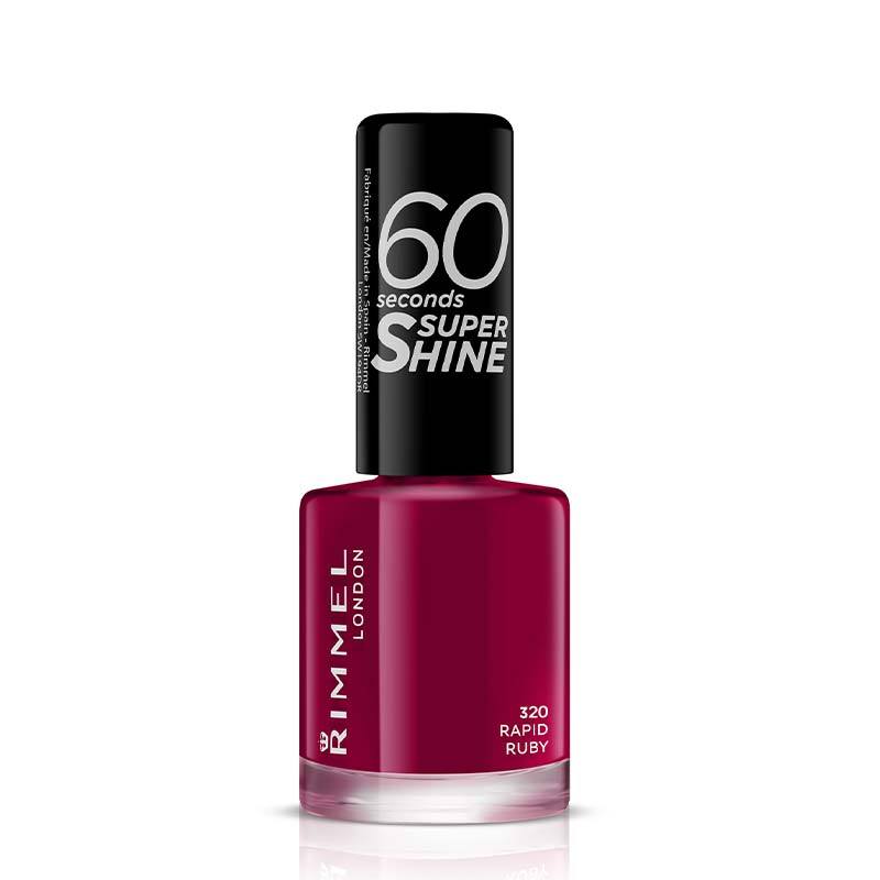 Rimmel London 60 Seconds Nail Polish | 320 Ruby red | Fast dry | Maxi brush | Colour