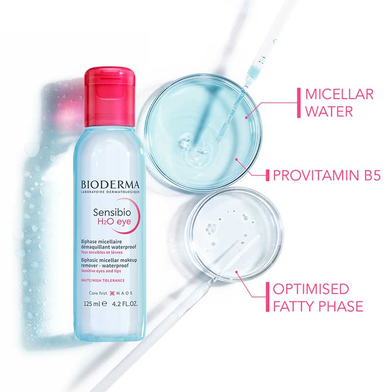 Bioderma H2O Eye Makeup Remover | micellar water for eyes provitamin b5 optimised fatty phase