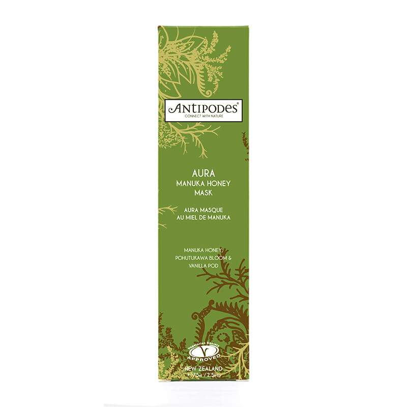 Antipodes Aura Manuka Honey Mask | blemishes | aging skin mask | hydrating face mask | packaging 