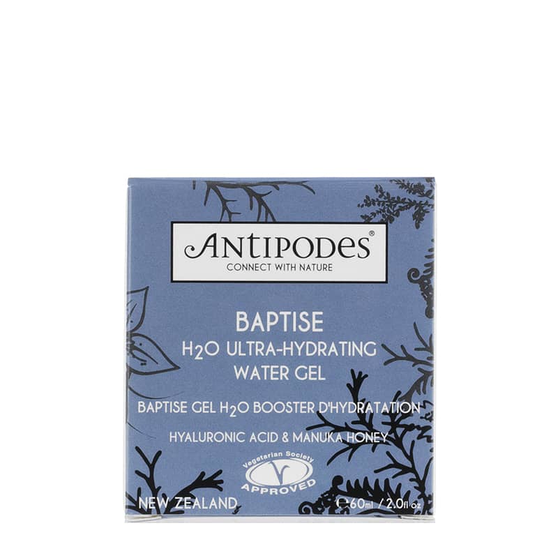 Antipodes Baptise Ultra-Hydrating Water Gel | manuka honey | hyarulonic acid | hydrating facial treatment