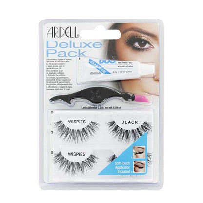 Ardell Deluxe Pack - Wispies Black | eyelashes | pack of two | eyelash glue