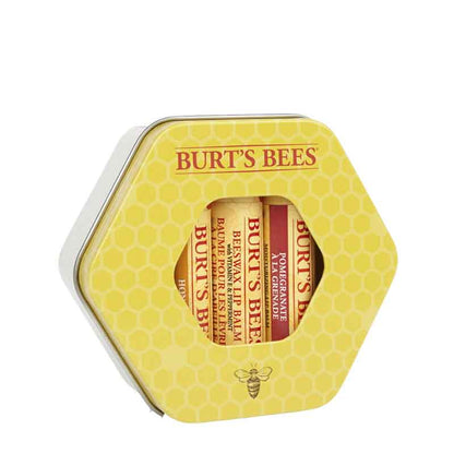 Burt's Bees | Lip Balm Trio Gift Set | 3 best-loved Burt's Bees lip balms | keepsake tin | 100% natural | stocking stuffer | Secret Santa gift.