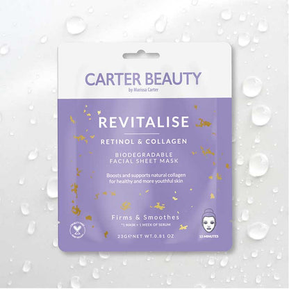 Carter Beauty By Marissa Revitalise Retinol & Collagen Facial Sheet Mask