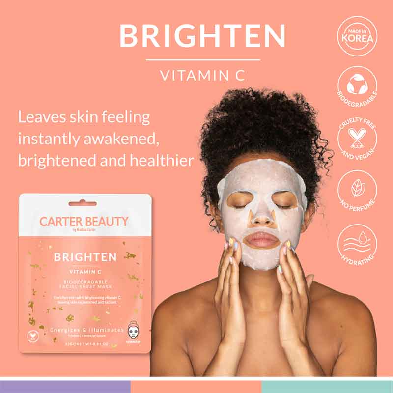 Carter Beauty By Marissa Brighten Vitamin C Facial Sheet Mask