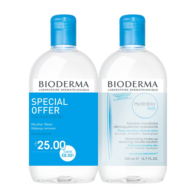 Hydrabio H2O Micelle Solution - Special Offer Duo 2 x 500ml | Micellar Water for Dry Sensitive Skin