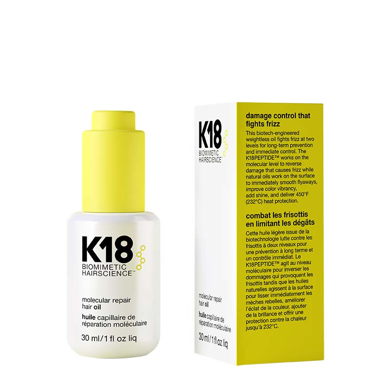 K18 Molecular Repair Hair Oil | K18 | hair oil | repair hair oil | damaged hair  | dry hair | shine | stronger hair oil | lightweight hair oil | hair products 