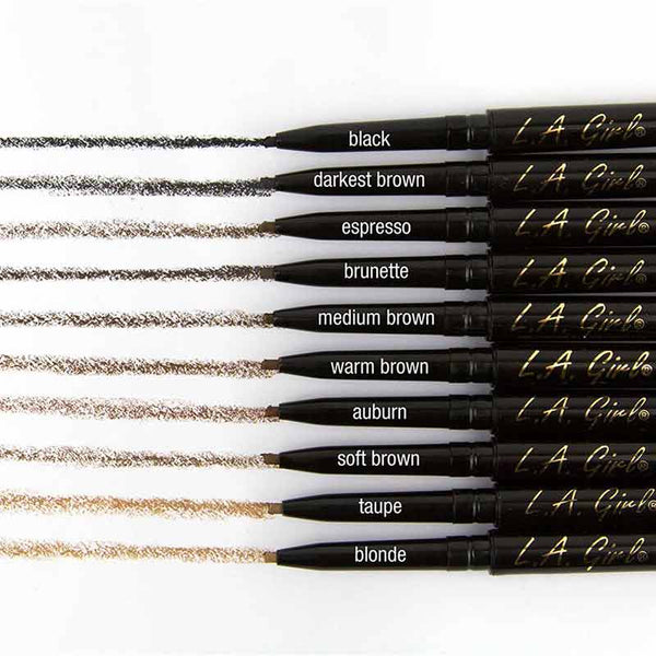 LA Girl Shady Slim Brow Pencil | twist up eyebrow pen | fuller brows | swatches