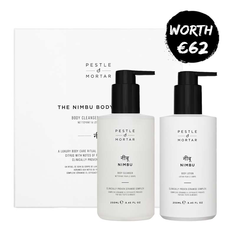 Pestle & Mortar The Nimbu Body Ritual Gift Set | body wash | body cleanser | body moisturiser | body lotion | vegan gift set | citrus fragrance