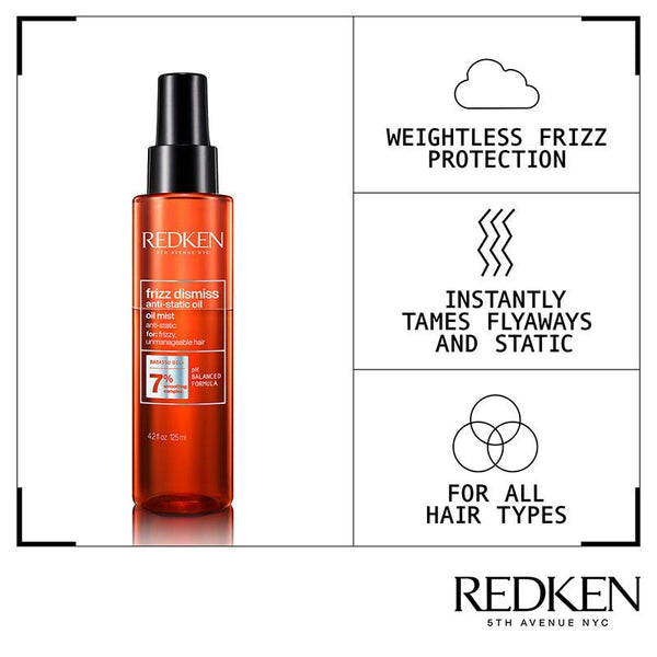 Redken Frizz Dismiss Anti-Static Oil Mist | anti frizz hair spray | anti static hair mist | hair oil mist 