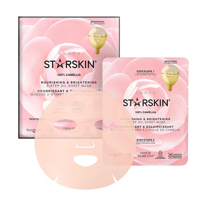 STARSKIN 100% Camellia Nourishing & Brightening 2-Step Oil Sheet Mask