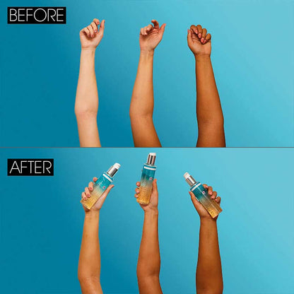 St Tropez Self Tan Purity Bronzing Water Gel | before and after