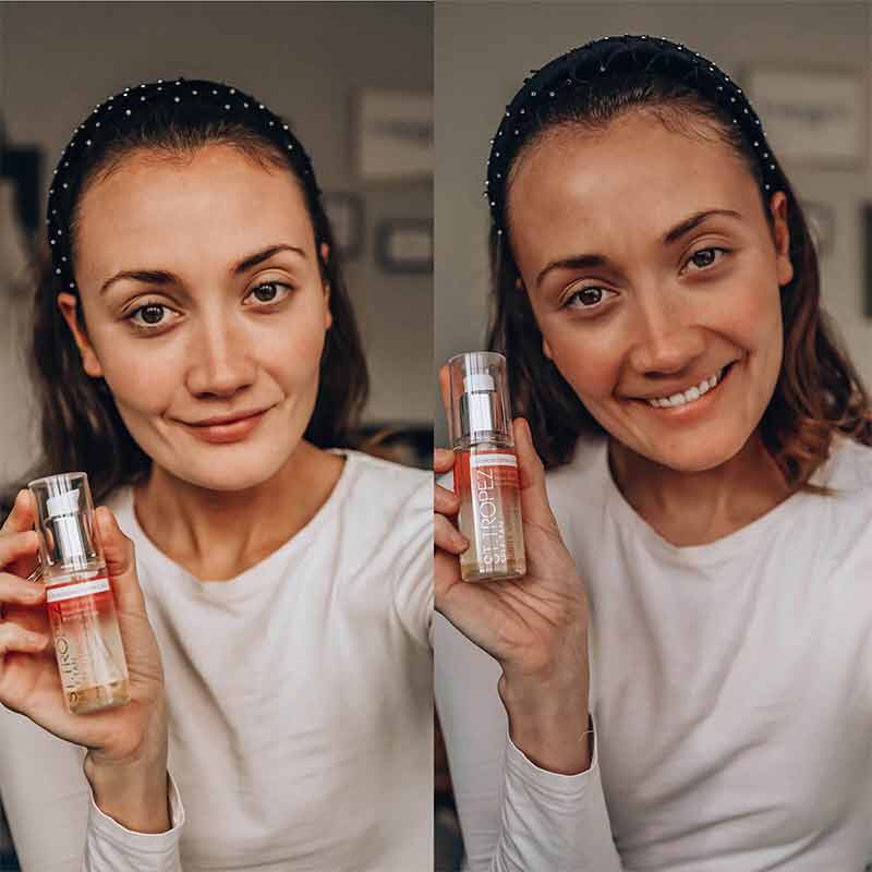 St Tropez Purity Vitamins Bronzing Face Serum | Before and after | fake tan