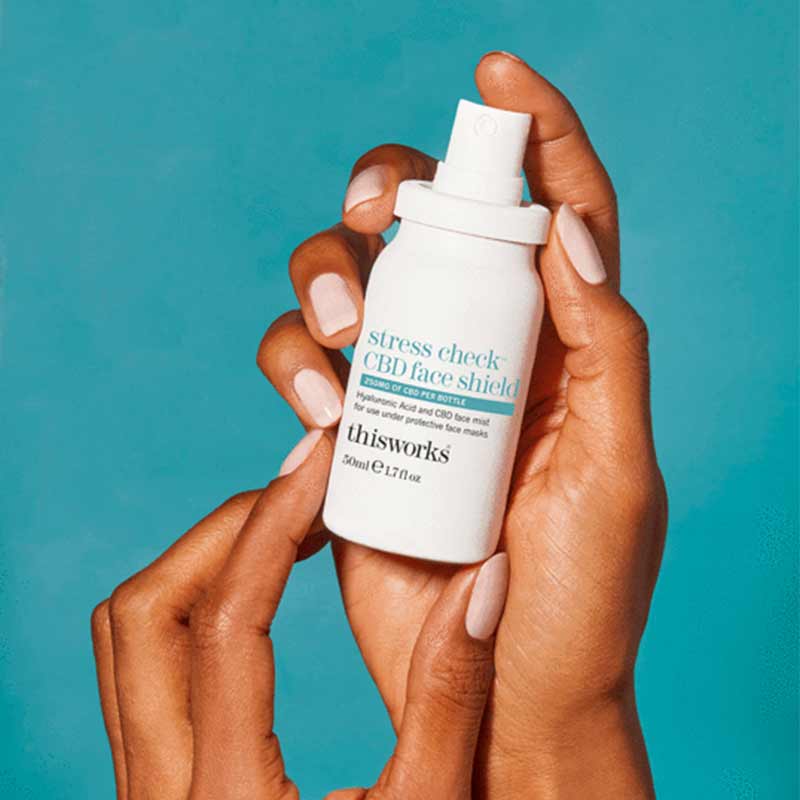 This Works Stress Check CBD Face Shield | Hyarulonic acid face mist