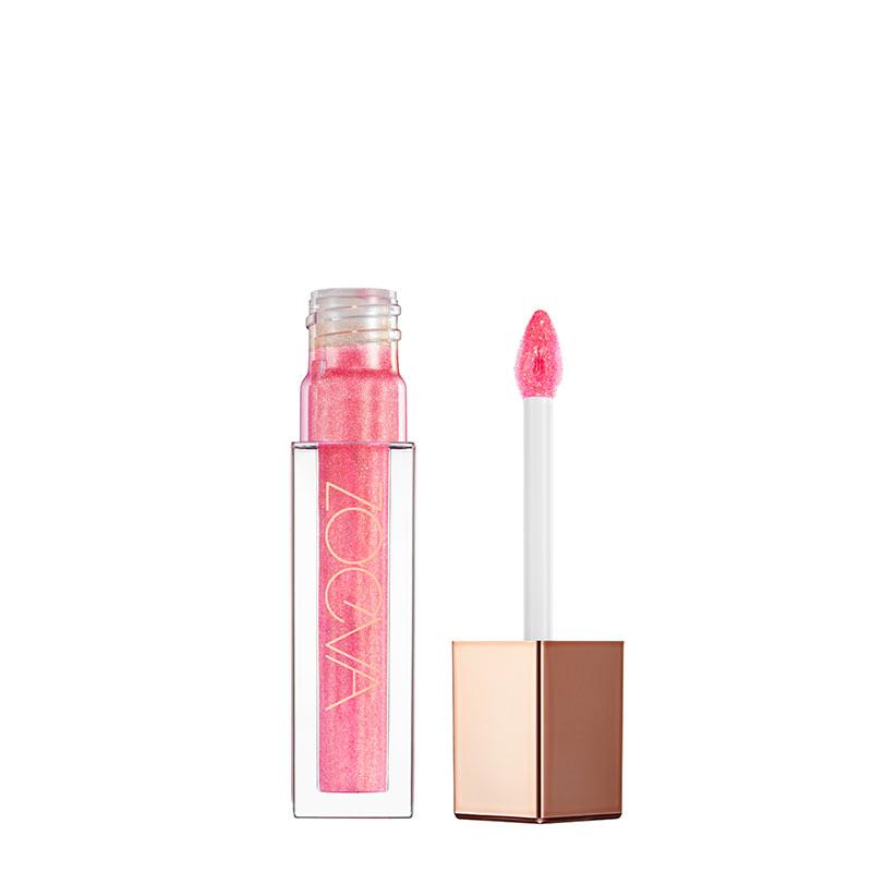 ZOEVA Powerful Lip Shine | shimmering coral pink with gold and red pearls