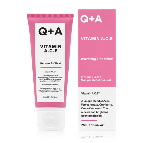 Q+A Vitamin A.C.E Warming Gel Mask | acai face mask | brighten complexion mask
