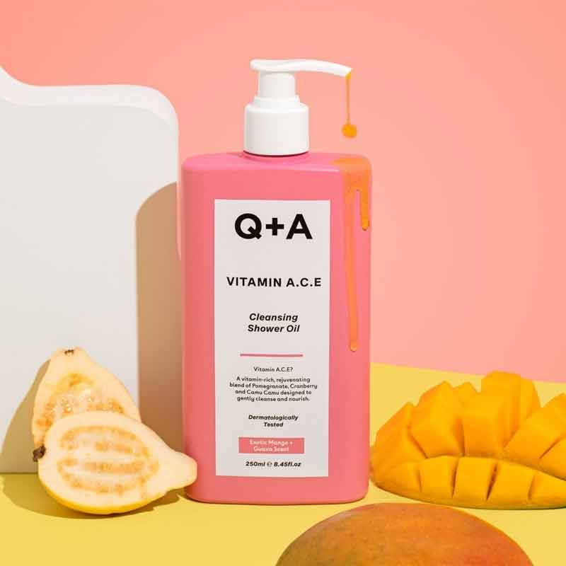 Q+A Vitamin A.C.E Shower Oil | mango shower oil fresh fruity