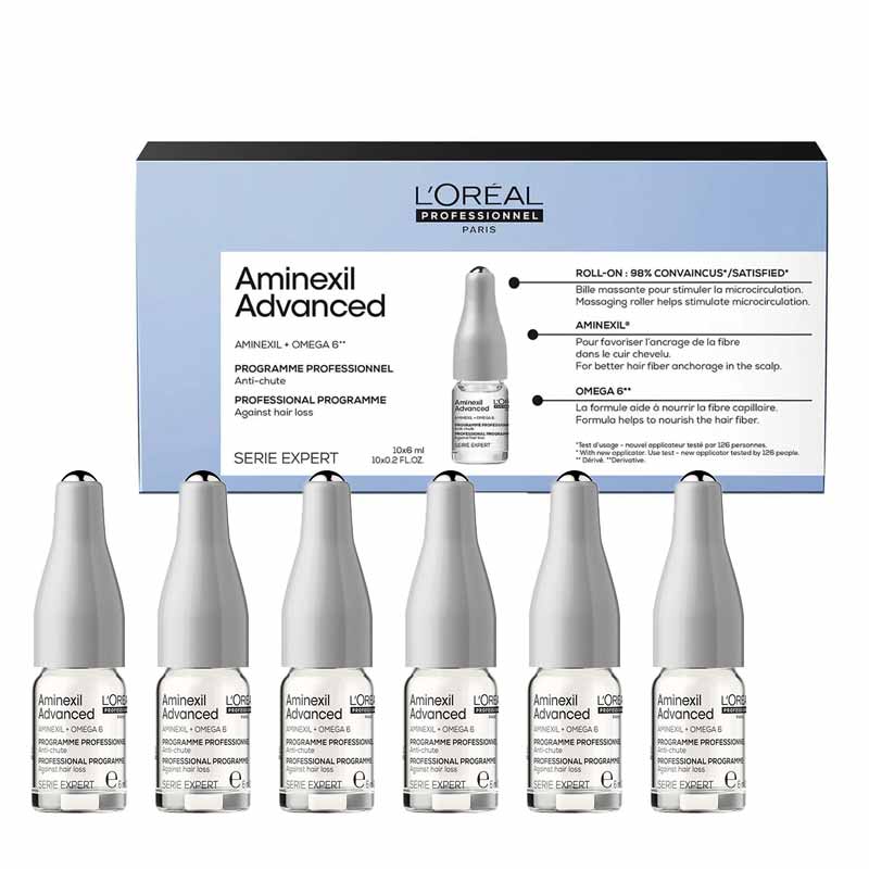 L'Oréal Professionnel Serié Expert Aminexil Advanced: Anti-Hair Loss Ampoules | omega 6 to grow hair | 