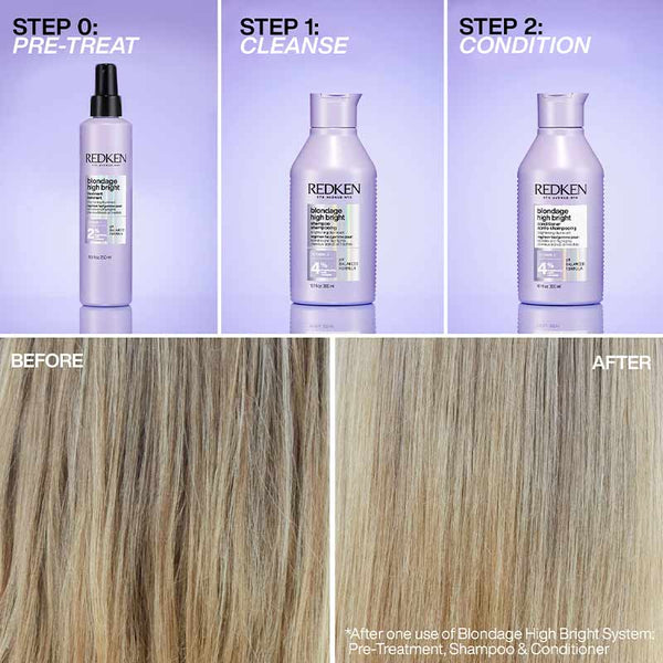 Redken Blondage High Bright Conditioner | before and after high bright blondage system 