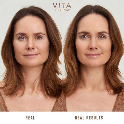 Vita Liberata Beauty Blur Face with Tan | before and after using primer with tan
