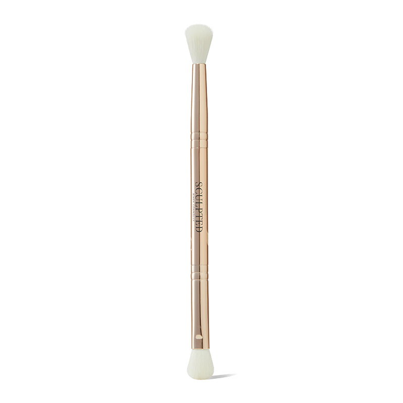 Sculpted By Aimee Connolly Blender Duo Double Ended Brush | smokey eye makeup brush | 2 in 1 double ended brush | makeup brush on the go | fluffy eye makeup brush | tapered eye makeup brush