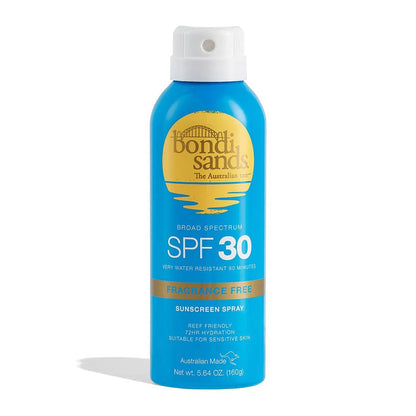 Bondi Sands SPF30 Fragrance Free 4HR Water Resistant Spray | aerosol sunscreen