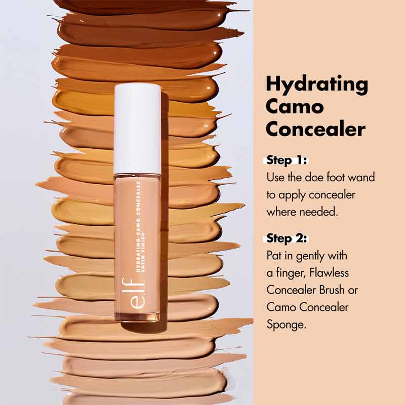 e.l.f. Hydrating Camo Concealer | Concealer | Full coverage concealer | Cover impurities | Camouflage imperfections | Satin finish | All day wear | Non comedogenic | Hydrating