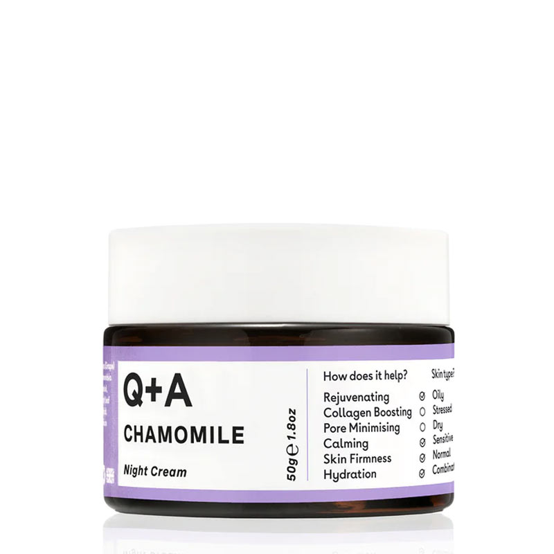 Q+A Chamomile Night Cream | collagen boosting anti aging cream