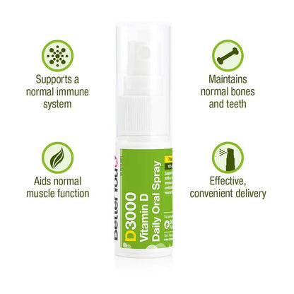 Better You D3000 Oral Spray | vitamin spray for supporting a natural immune system | aid normal muscle function 