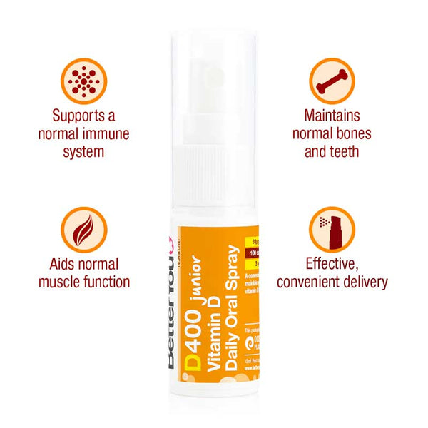 Better You D400 Junior Oral Spray | maintain healthy bones and teeth for kids | vitamin spray fun for kids