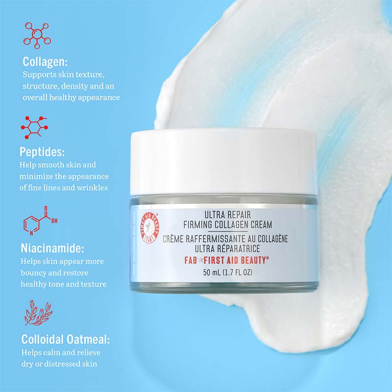 First Aid Beauty Ultra Repair Firming Collagen Cream | Smooth skin | moisturiser | first aid beauty | dry skin | products for dry skin | products for distressed skin