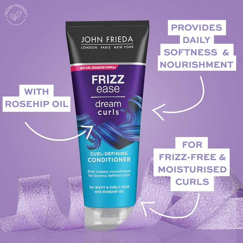 John Frieda Friz Ease Curl Defining Conditioner dream curls | curl defining conditioner | frizz free and moisturised curls