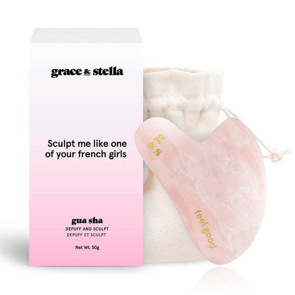 Grace and Stella Depuff and Sculpt Gua Sha | lymphatic drainage beauty tool | skincare tool |