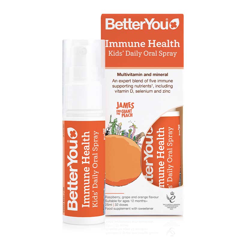 Better You Kids Immune Health Oral Spray | roald dahl multivitamin and mineral  | james and the giant peach vitamin spray