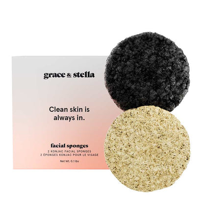 Grace & Stella Konjac Sponge | facial cleansing sponge | unclog pores | exfoliating sponge